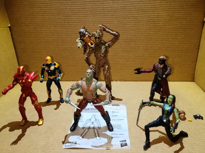 MARVEL LEGENDS BUILD A FIGURE GROOT SET OF 7 GAMORA DRAX NOVA STAR-LORD GROOT