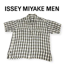 USED RARE LINEN ISSEY MIYAKE MEN VINTAGE 97SS SHORT-SLEEVED SHIRT ACCEPTABLE