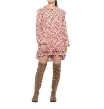 Free People Womens Boho Red Floral Printed Mini Dress $128
