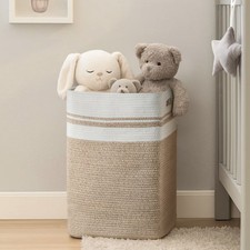 Large Foldable Laundry Hamper Woven Storage Basket for Clothes Blankets Toys