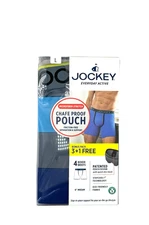 Jockey Active Mens L Chafe Proof Pouch Microfiber Stretch 6" Boxer Briefs 4PK