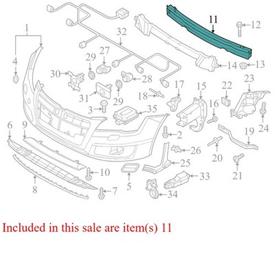 AUDI A7 QUATTRO BUMPER BAFFLE 2012 USED OEM 4G0807113A