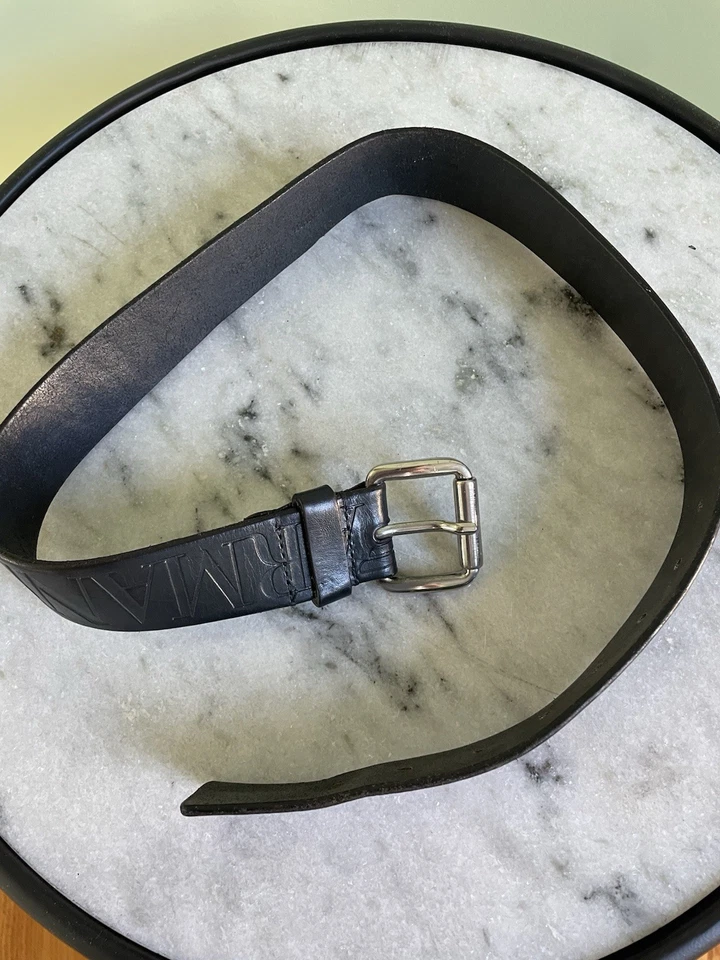 Cinturón Emotion Armani Azul Marino Con Hebilla Cromada Hecho en Italia Foto 2 de 4