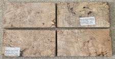  4 Maple Burl Exotic Wood Project Lumber Wood, Knife Scales - 6" x 3" x 1/2"