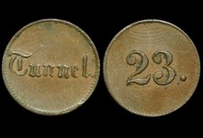 ZOLLMARKE / WERTMARKE: Kupfer-Marke, "Tunnel" - "23." LEIPZIG / SACHSEN.