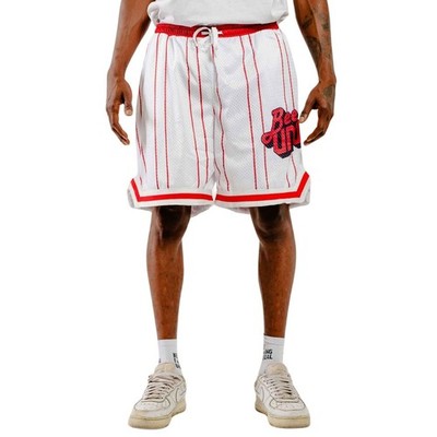 BEE UNUSUAL RETRO BASKETBALL SHORTS WHITE/RED