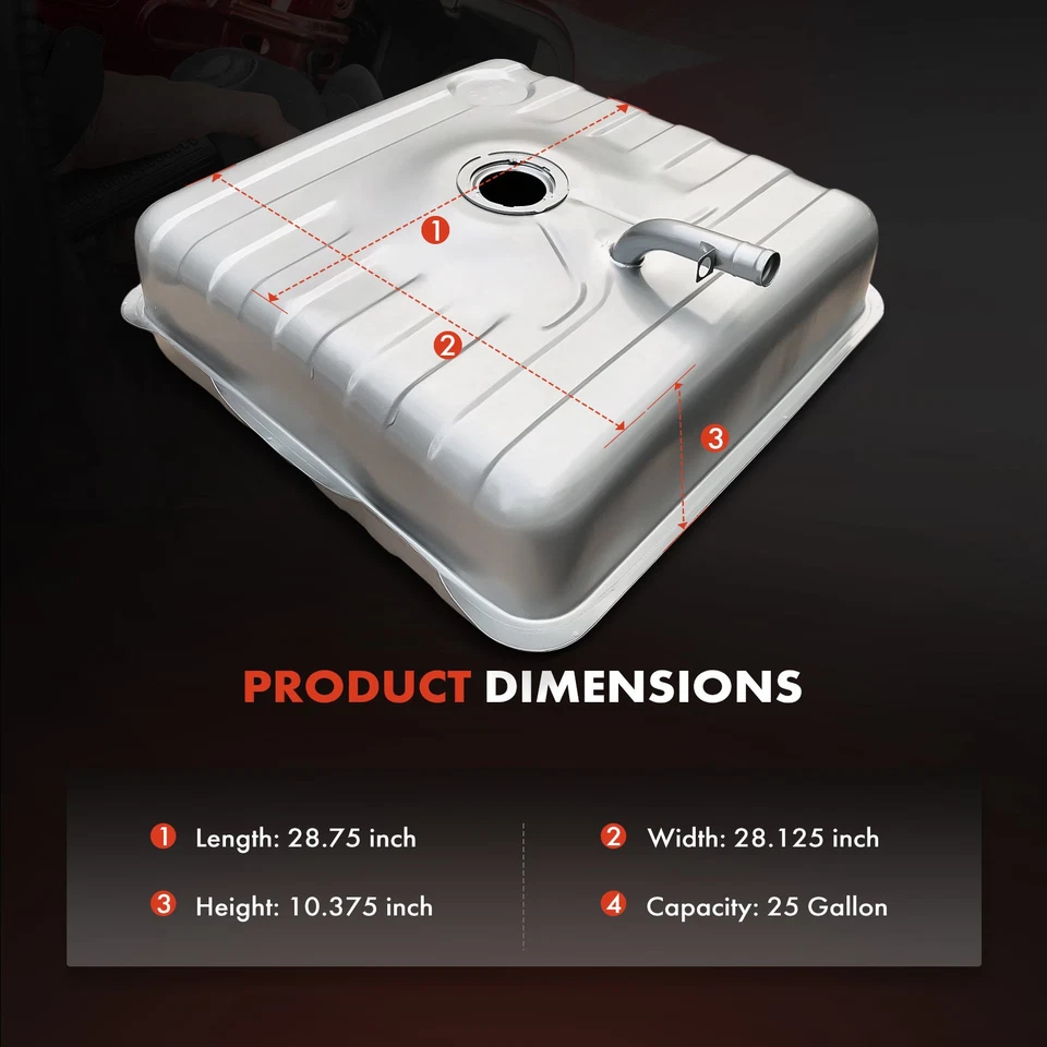 Tanque de combustível de 25 galões com anel de bloqueio para GMC C15 C25 C1500 K15 K25 Suburban Jimmy - Imagem 4 de 4