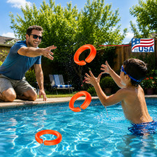Floating Rings Pool Toys ,3 Pcs Bright orange Pool Rings for Kids,