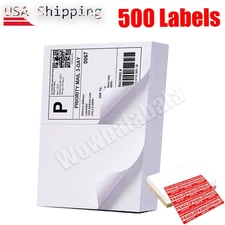 500 Half Sheet Shipping Labels 8.5" x 5.5" Self Adhesive Matte White 2 Per Sheet