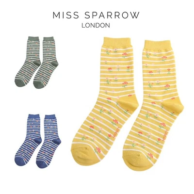 Miss Sparrow Womens Bamboo Socks Novelty Ladies Gift Soft Colourful Size 4-7 - Image 1 of 4