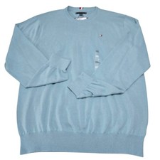 Tommy Hilfiger Mens Crewneck Cotton Sweater Light Blue XXL 78J8320 406 CUF