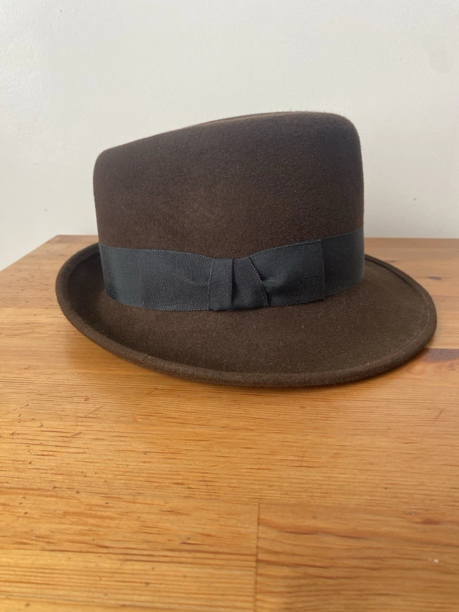 Uno Alla Volta Feather Grey Wool Felt Fedora‎ Hat EUC Made  display picture 1