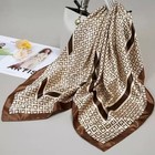 27.5 Inch Geometric Print Silk Satin Scarf, Luxury Headscarf & Handbag Band — photo 2