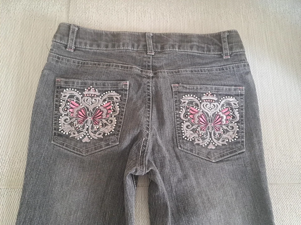 Lote de 4 Jeans Niñas Talla 8 Juveniles Desteñidos Glory Azul Denim Acampanado Corte Bota VER FOTOS Foto 3 de 4