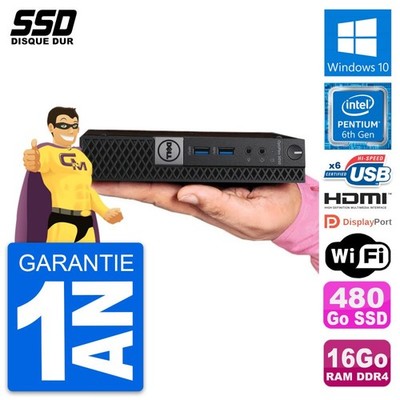 Mini PC Dell Optiplex 5050 Micro G4400T RAM 16Go SSD 480Go HDMI Windows 10 Wifi