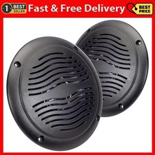 Black Dual Cone Speakers Pair For Hot Tub Or Marine Use 25 Watts Water Resistant