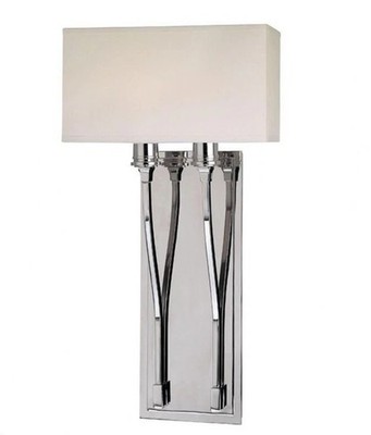 NOS Hudson Valley Selkirk 2 Light Brass Wall Sconce in Polished Nickel  20''H