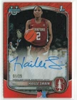2025-26 Bowman Hailee Swain #CPA-HS Orange Shimmer Auto /25