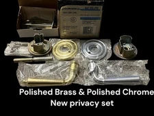 Baldwin 5441-326-LPRI Polished Brass/Chrome Privacy Door Lever Latch Set NOS