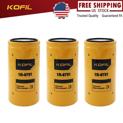 3sets New For Cat 1r-0751 Fuel Filters / Caterpillar 1r0751