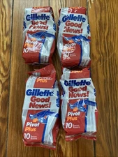 Factory Sealed NIB Gillette Good News! PIVOT PLUS Disposable Razors 4 X 10 = 40