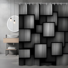 Modern Black and Grey Shower Curtain for Stylish Bathrooms
