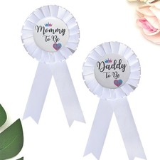 TRUSTORIC Mommy and Daddy To Be Tinplate Badge Pins, 2Pcs Perfect Baby Shower...