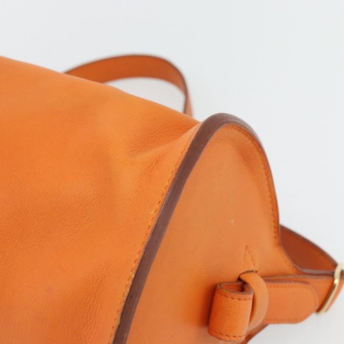 HERMES Doremi Shoulder Bag Leather Orange Gold Auth bs30512 - Picture 16 of 20