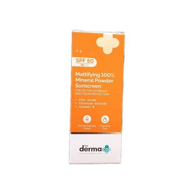The Derma Co Mineral Powder Sunscreen SPF 50 Powder 4g | Matte Finish 