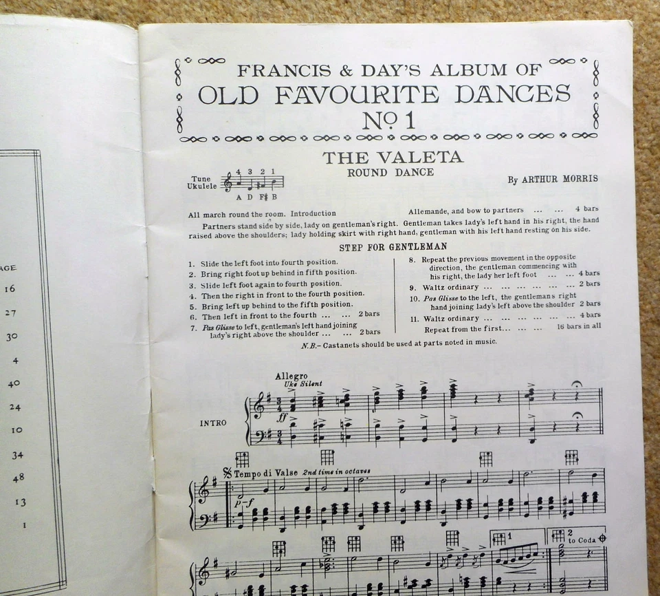 Old Favourite Dances No 1 - Francis & Day: Piano Ukulele 11 Dances 48pgs + Dance - Image 3 of 4