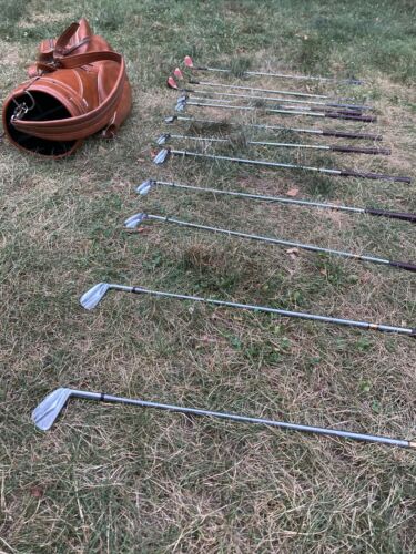 VINTAGE RARE TOMMY ARMOUR EMBLEM IRON SET And Drivers Wooden Also Golf Bag - Picture 3 of 3