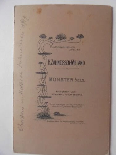 alte Fotografie Porträt 2 Damen Werbung Mode Zahneissen Wieland Münster17.x11cm) - Bild 2 von 2