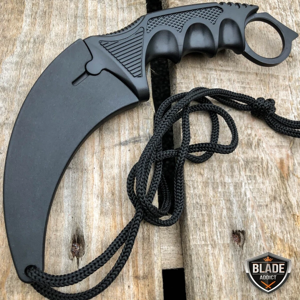 7.5" Military Combat Tactical CSGO Karambit Fixed Blade Neck Knife w Sheath NEW - Image 2 of 2
