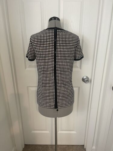 Anne Klein Size Small Black & Cream Knit Back Button Up Dressy Top Blouse (NWOT) - Picture 5 of 8