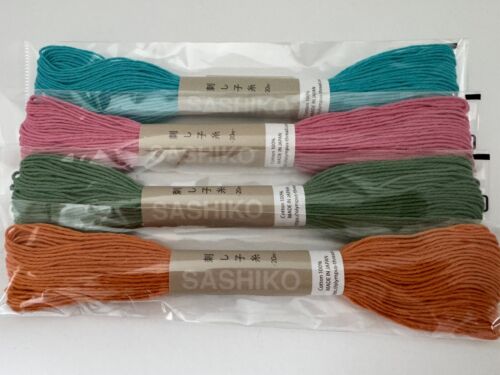 Olympus 100% Cotton Sashiko Sewing Thread~4 Skein Set/22 yds ea.~Spring Colors - Picture 2 of 4