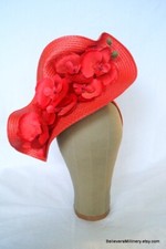 Red Orchids Fascinator Headband Wedding Guest Race Day Millinery Melbourne Cup