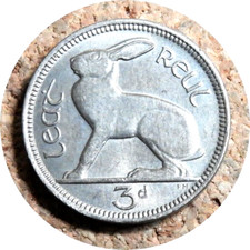 elf Ireland 3 Pence 1961  Hare Rabbit