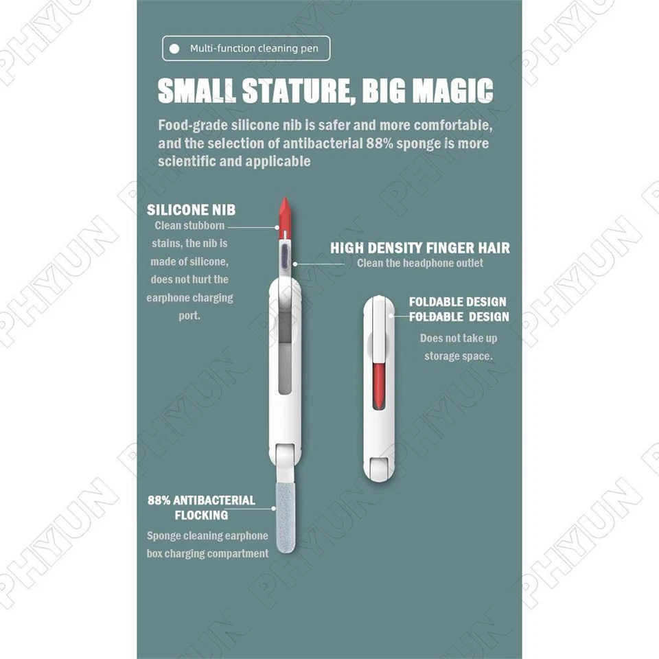 7 in 1 Electronics Keyboard Cleaning Brush Tools Cleaner Keycap Puller Kit Blue - Image 3 of 4