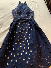 chi chi london navy laser cut dress UK size 6 worn once