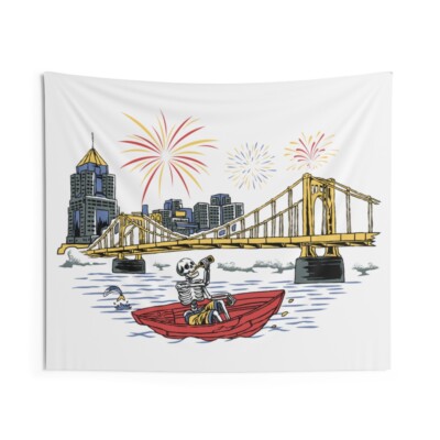 Three Rivers Pittsburgh Wall Tapestry – College Dorm Party Decor – Saturday Supply Co
