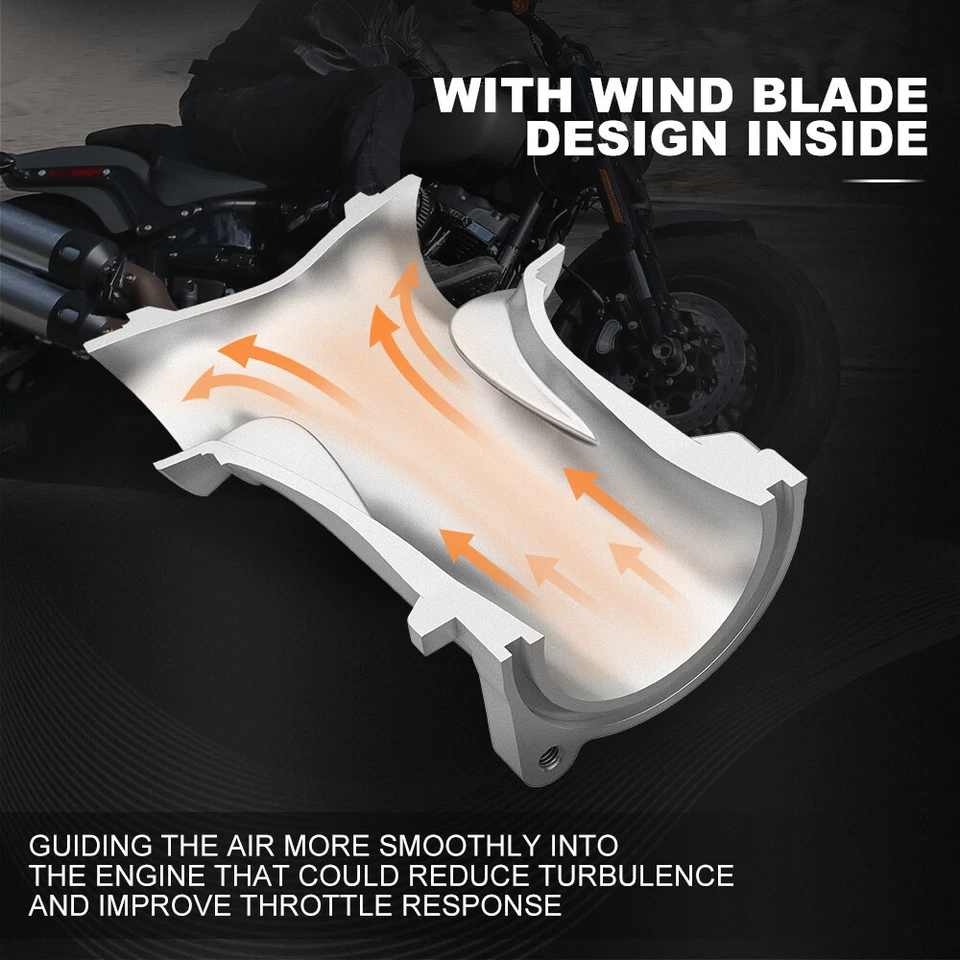 Entrada de aire 57 mm para colector de culata M8 de 55 mm para Harley Road Glide FLTRXS 17-22 Foto 2 de 4