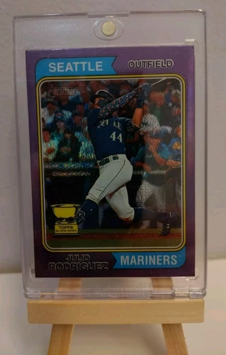 2023 Topps Heritage JULIO RODRIGUEZ Hot Box Chrome Purple Refractor Mariners #18