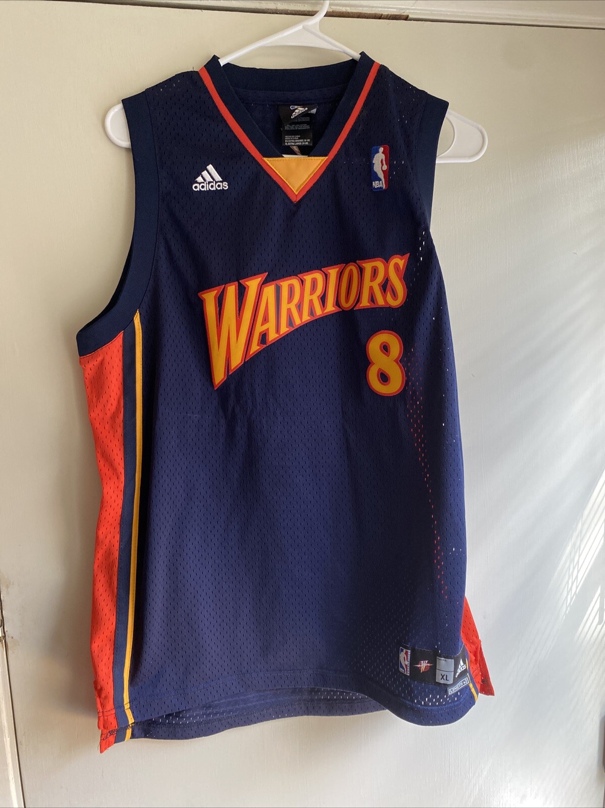 Adidas NBA Golden State Warriors Monte Ellis 8 Jersey XL Orange Vtg Retro