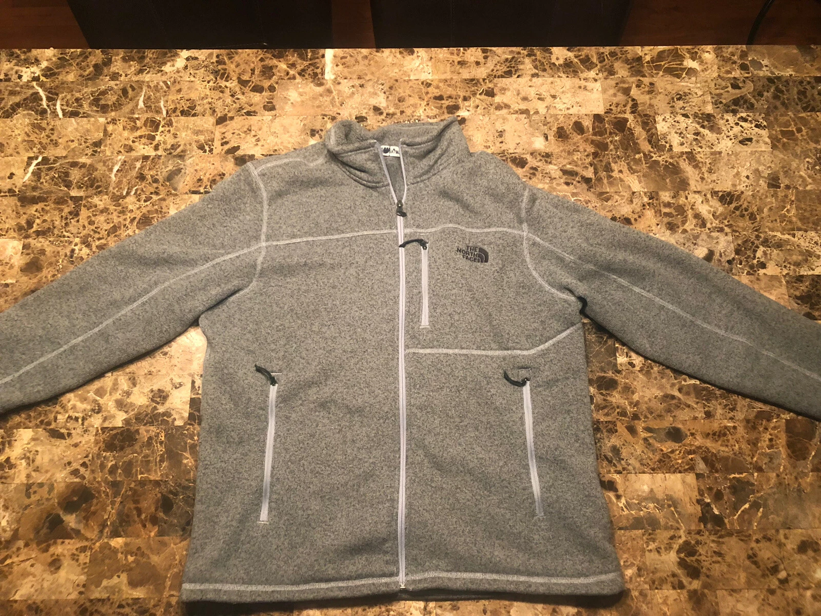 The North Face Jacket Mens XL Gray Full Zip Mock Neck