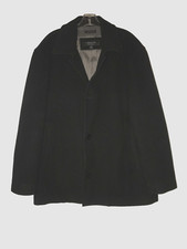 Claiborne Outerwear Jacket Coat Black Italian Wool Blend Size Large