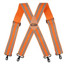 KUNN Men Reflective Suspenders High Visibility Work Suspender Fully Elastic 2-in