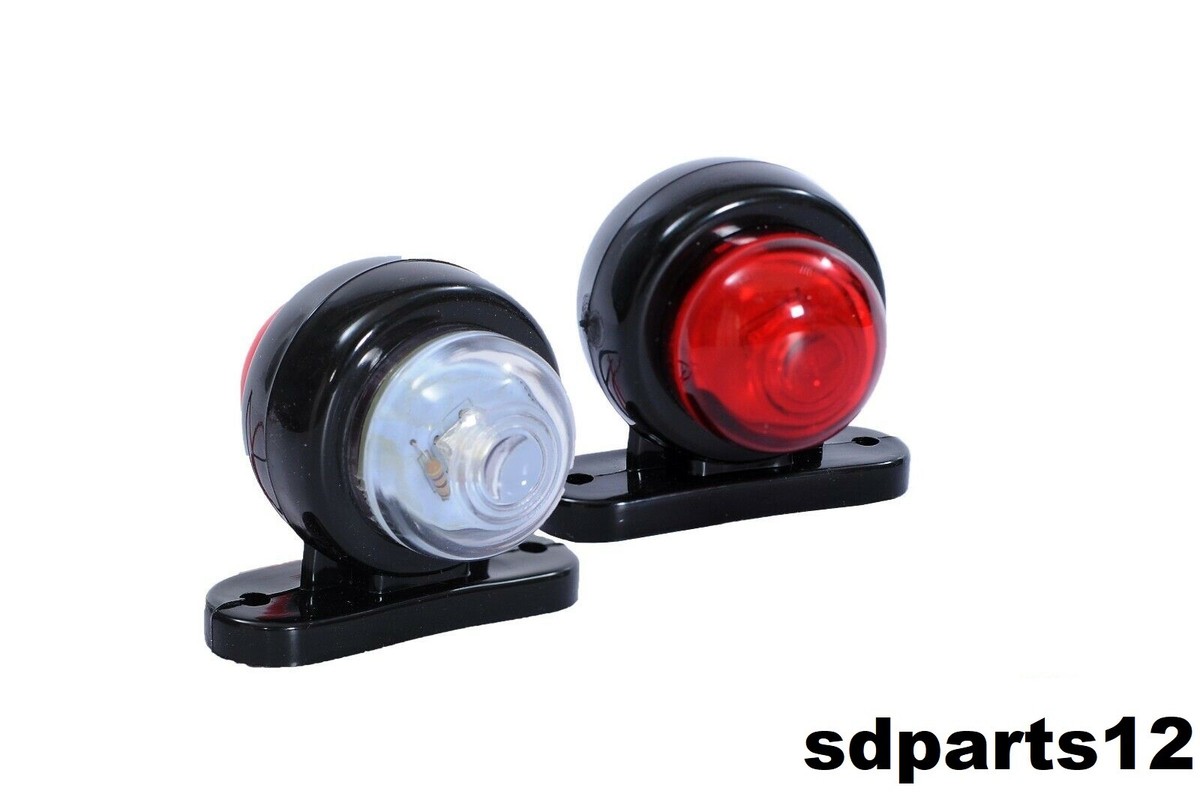 Lot De 8 Feux De Gabarit LED 24V Blancs - Pour Camion Poids Lourd - Rond 3/4