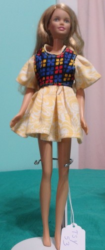 Yellow Dress w Multicolor Bodice for 9"-10" fashion BJD doll TSY53 - Picture 3 of 8