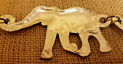 Silver Metal Chain Belt 3D Large ELEPHANTS Adjustable Size  display picture 3