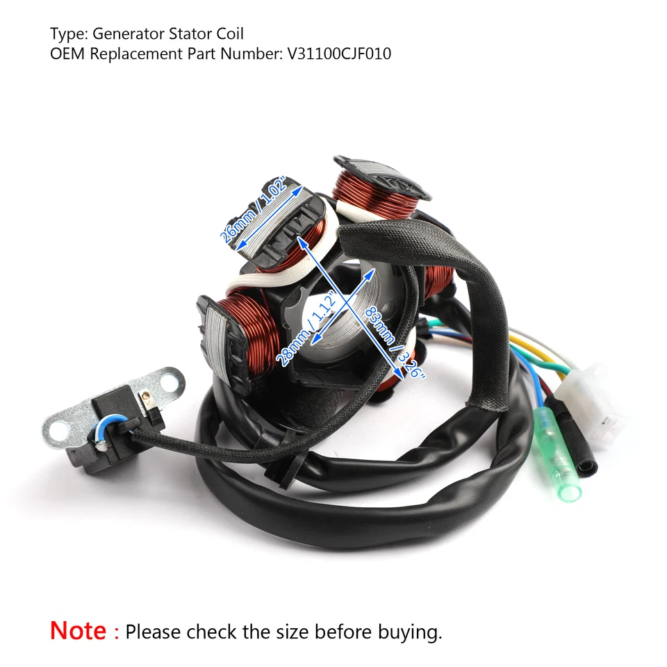 Bobina de estator Magneto para Can-Am V31100CJF010 DS70 DS90 2x4 2008-2015 2016 2017 EE. UU. Foto 2 de 4